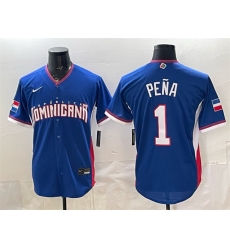 Men Dominican Republic Baseball 1 Jeremy Pena Royal 2026 World Baseball Classic Road Stadium Stitched Jersey Men Dominican Republic Baseball 1 Jeremy Pena Royal 2026 World Baseball Classic Road Stadium Stitched Jersey