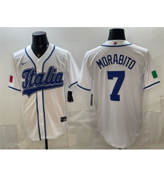 Men Italy Baseball 7 Nick Morabito White 2026 World Baseball Classic Home Stadium Stitched Jersey Men Italy Baseball 7 Nick Morabito White 2026 World Baseball Classic Home Stadium Stitched Jersey