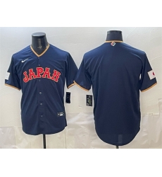 Men Japan Baseball Blank Navy 2026 World Baseball Classic Road Stadium Stitched Jersey Men Japan Baseball Blank Navy 2026 World Baseball Classic Road Stadium Stitched Jersey