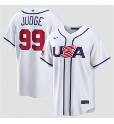 Men USA Baseball  99 Aaron Judge White 2026 World Baseball Classic Home Stadium Stitched Jersey