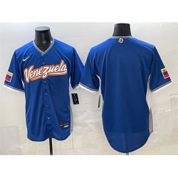 Men Venezuela Baseball Blank Blue 2026 World Baseball Classic Road Stadium Stitched Jersey