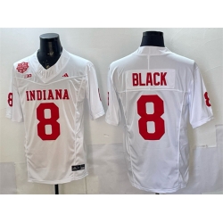 Men Indiana Hoosiers 8 Kaelon Black White F U S E  2025 National Champions Patch Stitched Football Jersey