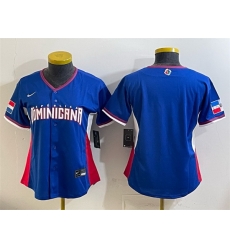 Women Dominican Republic Baseball Blank Royal 2026 World Baseball Classic Road Stadium Stitched Baseball Jersey Run Small Women Dominican Republic Baseball Blank Royal 2026 World Baseball Classic Road Stadium Stitched Baseball Jersey Run Small