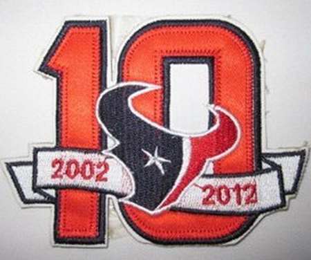 NFL Texans 10TH Anniversary Patch Biaog