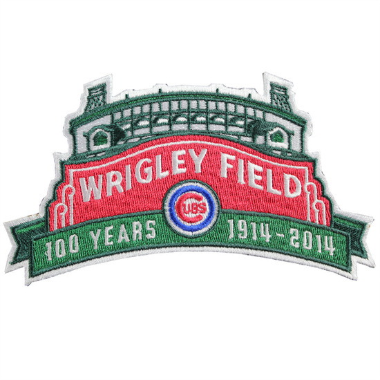 Women 2014 Chicago Cubs Wrigley Field's 100th Anniversary MLB Season Jersey Sleeve Patch Biaog