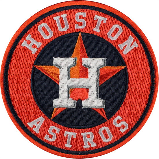 Youth Houston Astros Team Logo Home Jersey Sleeve Patch (Orange) Biaog