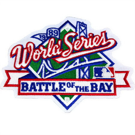 Men 1989 MLB World Series Logo Jersey Patch Battle of the Bay San Francisco Giants vs. Oakland Athletics Biaog