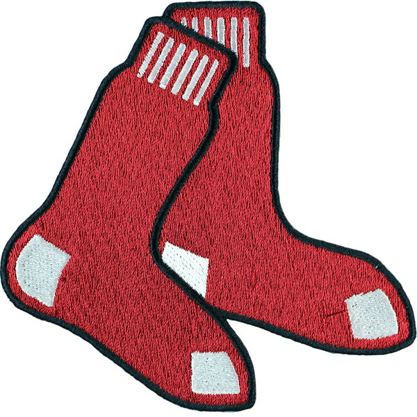 Women  Boston Red Sox Hanging Socks With Blue Border Sleeve Jersey Patch Biaog
